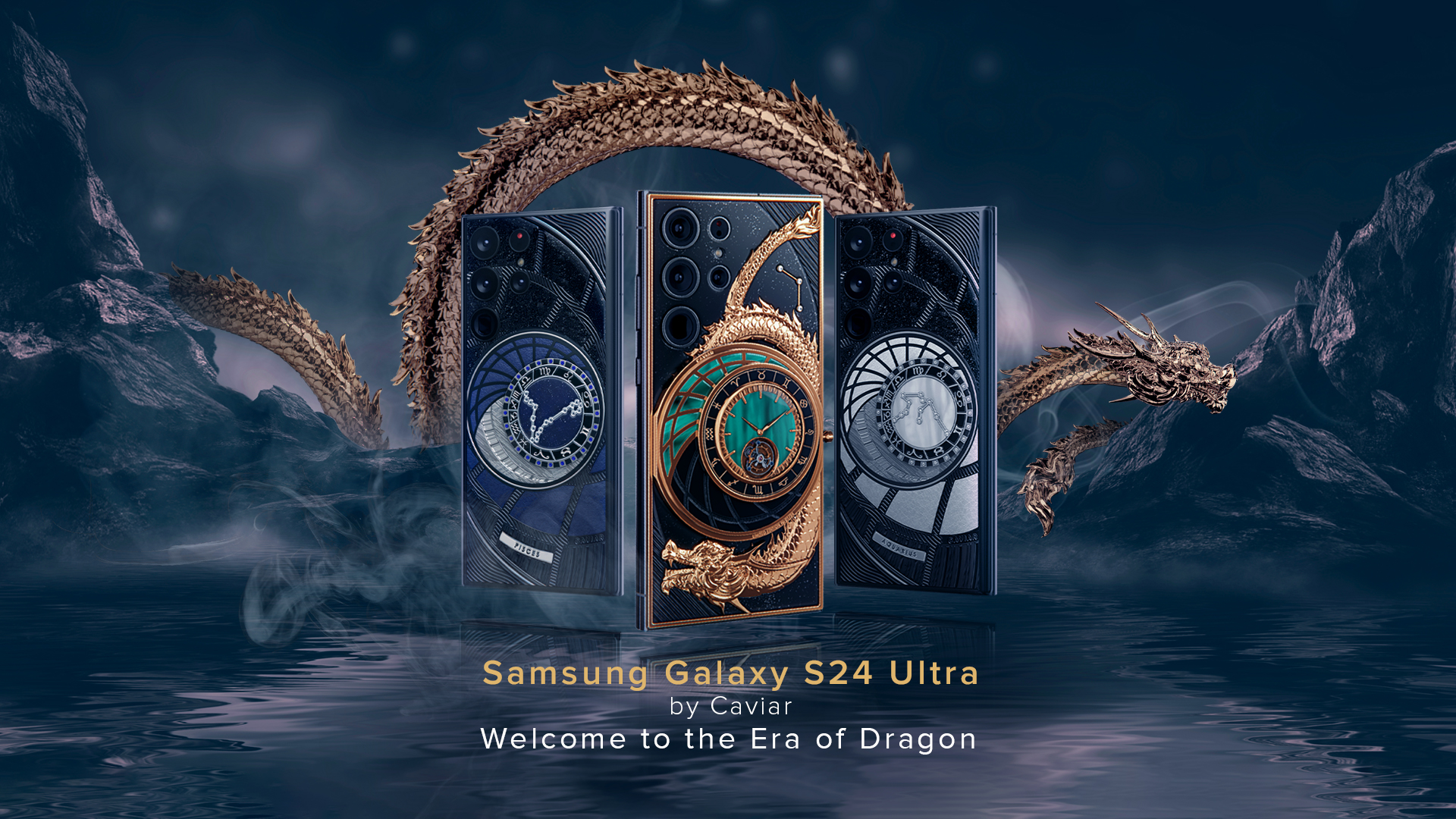 Caviar выпустил кастомный Samsung Galaxy S24 Ultra c механическими часами и золотым драконом